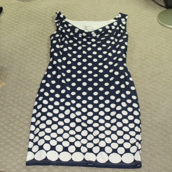 Joseph Ribkoff Dresses & Skirts - Joseph Ribkoff Women's 8 Navy Blue White Polka Dot Sleeveless Dress